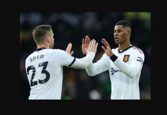 Marcus Rashford and Luke Shaw, both of Manchester United, are reportedly in negotiations for new contracts. (Image: GETTY)